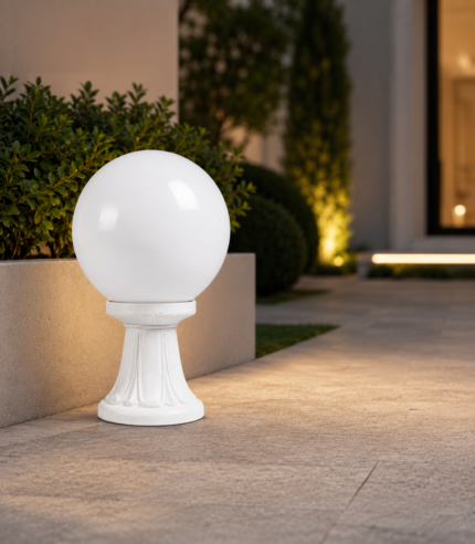 Borne de jardin Minilot G300 Classic blanche E27 opale