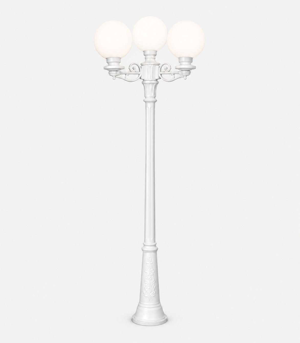POTEAU EXTERIEUR 240CM RICUBISSO/G300 3L BLANC 3 X E27 LED 11W DIFFUSEUR OPALE FU RICUBISSO G3003L BO