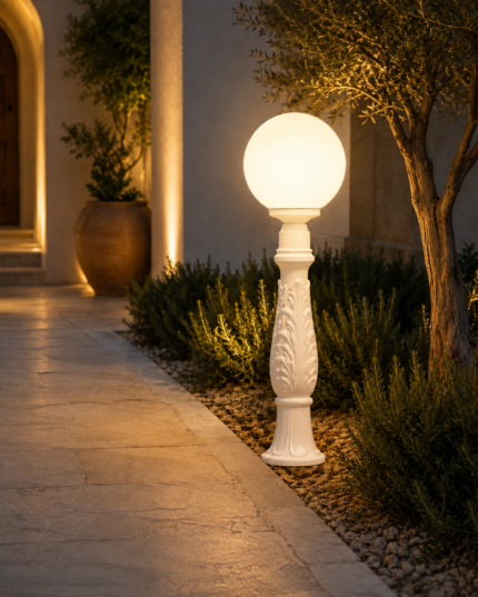 Poteau extérieur 140cm Aloe’R G300 Classic blanc LED 11 W
