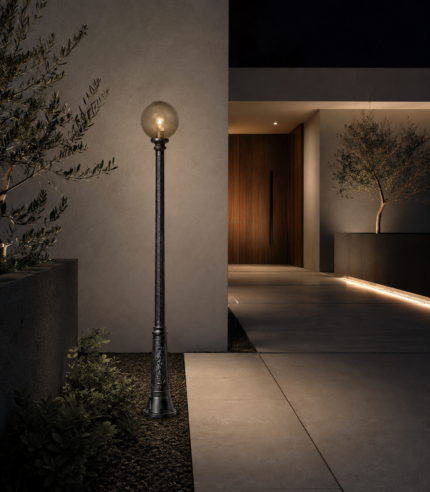 Poteau extérieur 230cm Ricu G300 Classic noir LED 11 W
