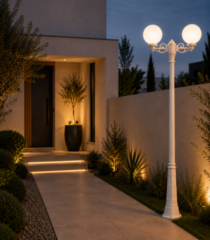 Poteau extérieur 240 cm Ricu Bisso G300 Classic 2L blanc