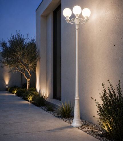 Poteau extérieur 240cm Ricu Bisso G300 Classic 3L blanc